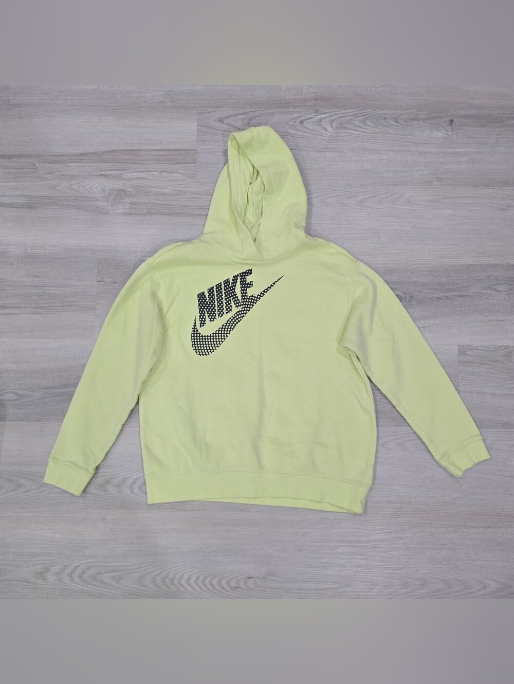 Nike Youth Yellow Hoodie Sweatshirt Black Logo Size XL